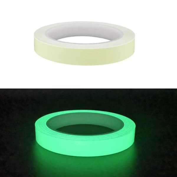 10mm lysende tape 5 meter Glow In Dark White