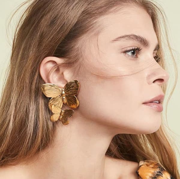 Sommerfugl Øreringe Guld Dråbe Øreringe Statement Charm Øreringe Bod