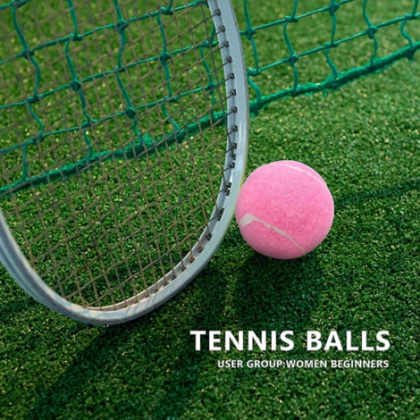 6 Pack Pink Tennis Balls Durable Training Balls 63mm（Pink）