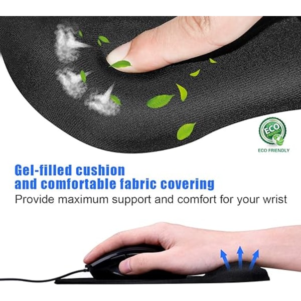 Ergonomic Mouse Pad with Wrist Support, Gel Mouse Pad with Non-Sl