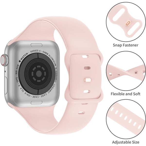 Kompatibel med iWatch-reimer 38mm 40mm 41mm, myk silikon sportsrem