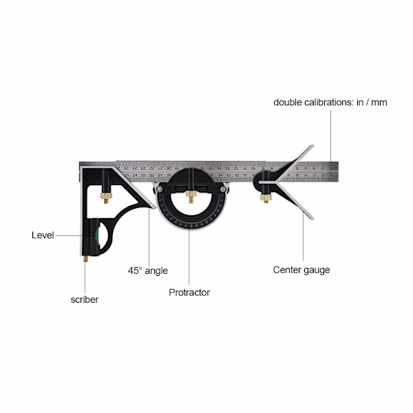 Kombinationsskyde 300mm - Metrisk - Universal og præcis metal C