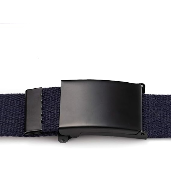 Cut To Fit Canvas Web Bælte Størrelse Op til 55\" med Flip-Top Solid Bla