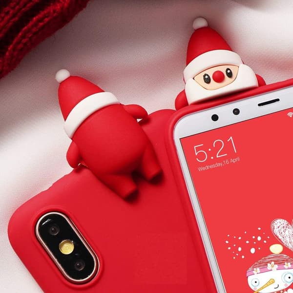 1PC Juleveske til Apple iPhone 14 Pro Max 6.7\" Rød Flytende Si