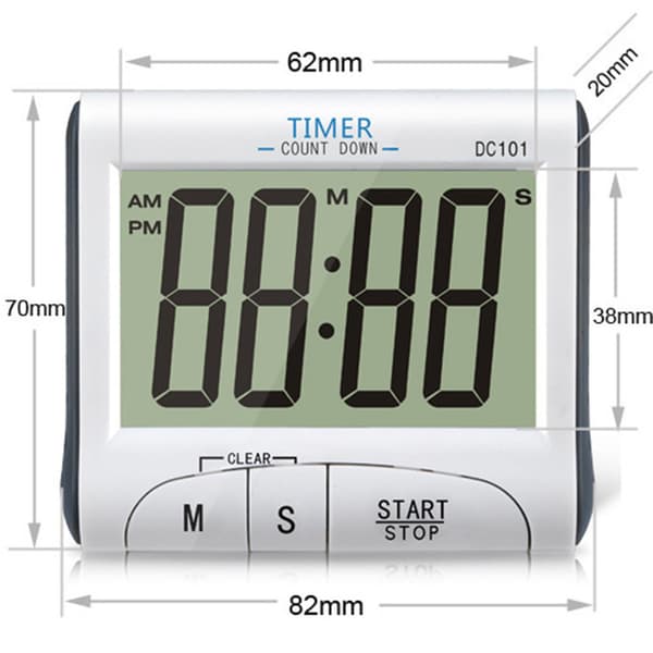 Køkken Timer, 24H Digital Magnetisk Elektronisk Køkken Timer med