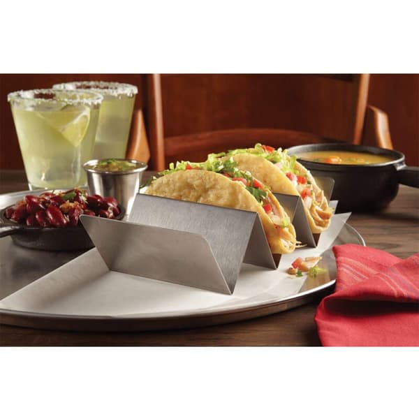 Taco Holder i rustfrit stål, 2-3 rum, 10 x 20 cm, Sølv