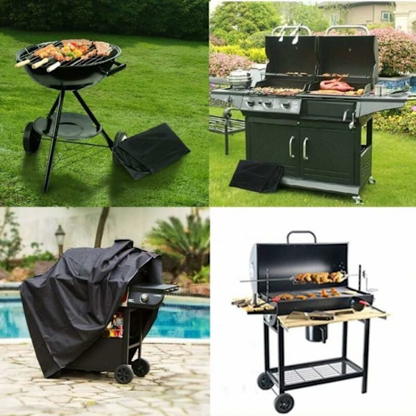 Barbecue Cover BBQ Cover Barbecue og Plancha Cover 210D Sort Okse