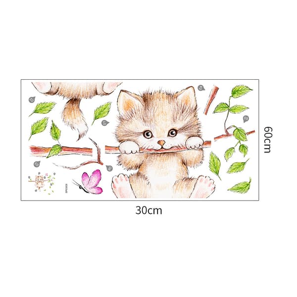 (30*60CM) Barnväggsdekaler med skogsdjur, trädgrenar och blommor