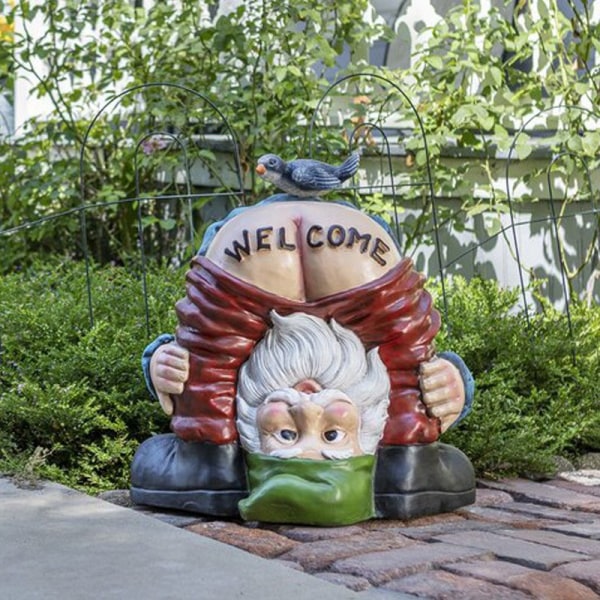 Funny Buttock Byxor Off Gnomes Welcome Garden Ornaments Funny Res
