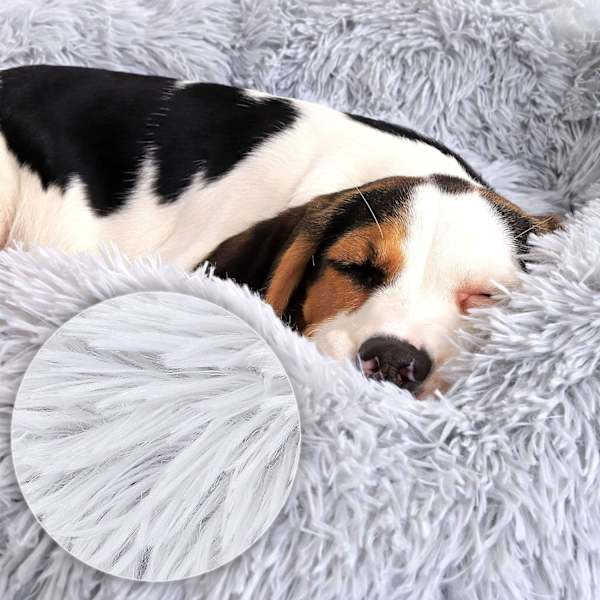 Rund hundekurv kattepute donut kurv Ø 50 cm (M) Lysegrå