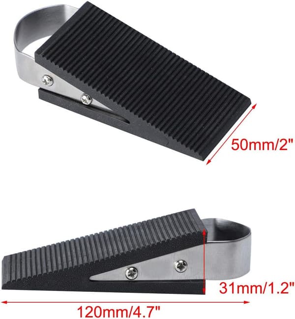 4 stk. Gummi-Metal Dørstopper - Multi-Overflade Dørstopper Kile