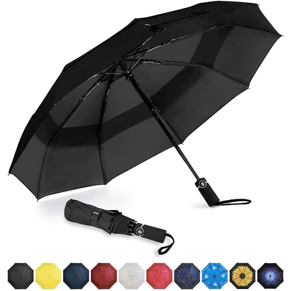 Amazon Brand - Paraply Kompakte rejseparaplyer Stærk holdbar W