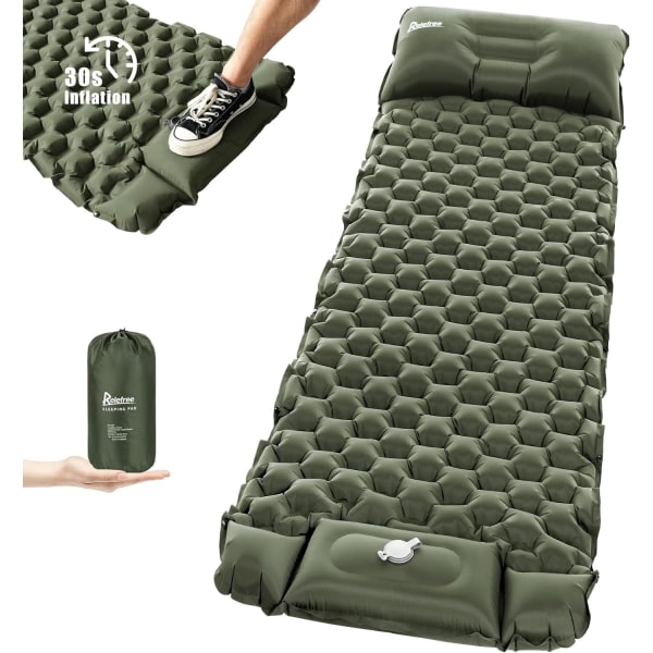 Ultralätt campingmadrass pneumatisk madrass med fotpump ca