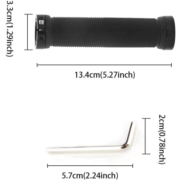 Et par styrehåndtak for MTB-sykkel Dobbeltlåsende gummigrep