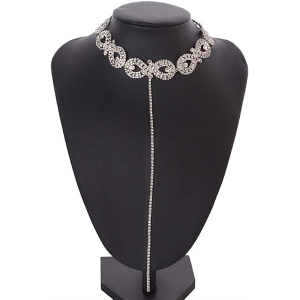 Rhinestone Choker Halskæde Krystal Kvast Halskæde Bryllup Brud