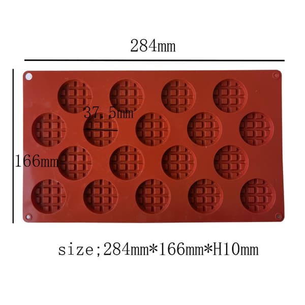 1PC Rund Vaffelform, DIY Silikon Gitter Bakeformer for Kake