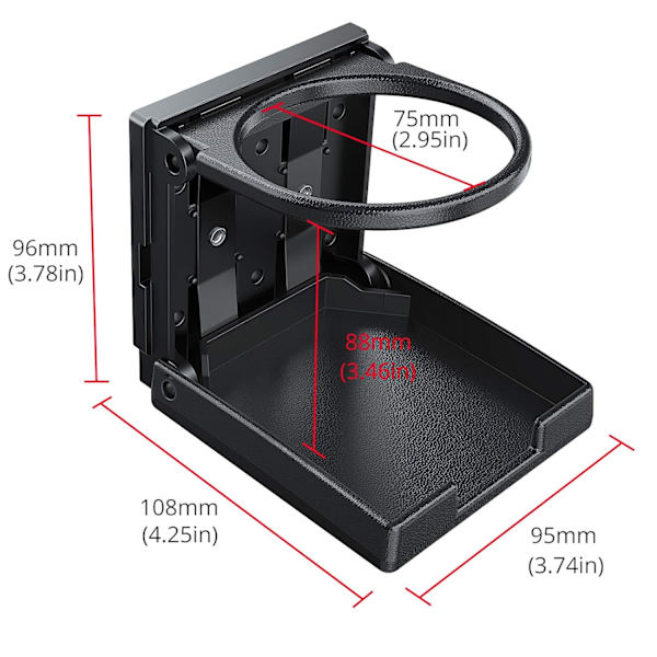 2 stk. Universal justerbar foldbar kopholder sort bil drik