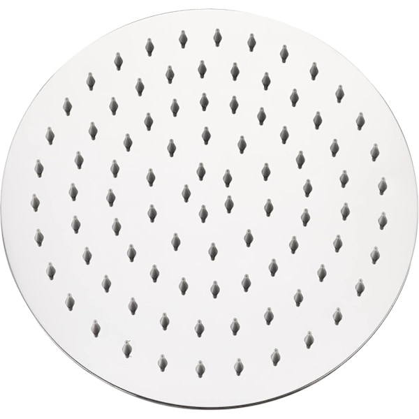 Regnbruser, Rund Fast Brusehoved, Ultratynd SS304 Rustfrit Stål, Badebruser, 10 tommer (25 cm)