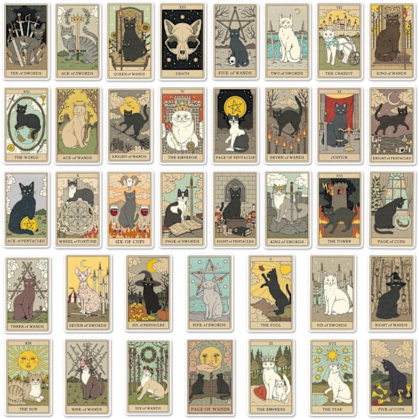 78 Kitty Tarot -korttimatkatarra