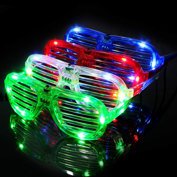 LED-glasögon i bulk, 4-pack lysande glasögon persienner C