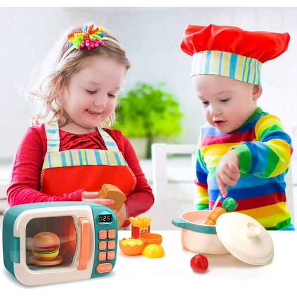 Leksakskök Play Set Barn Låtsaslek Elektronisk Ugn med Lek