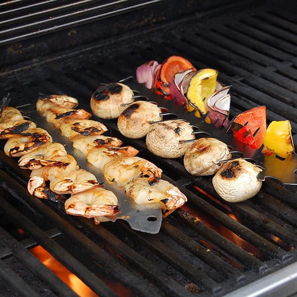 Stolte Grill Slide & Serve BBQ-spyd - Sæt med 2 rustfrit stål
