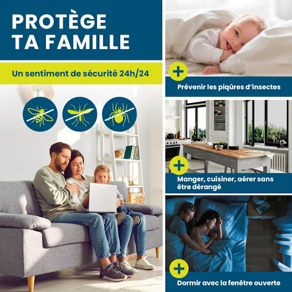 Fönsternät med innovativ magnetfästning Myggnät upp till 150 x 130 cm kan klippas till Individuellt, ingen borrning eller skruvning krävs