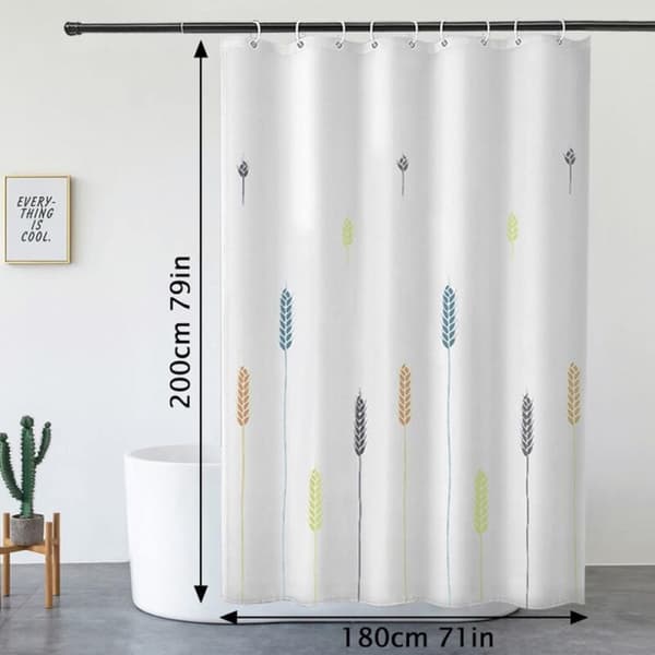 Dusjforheng 180x200CM Vanntett Polyesterstoff Maskinvaskbar