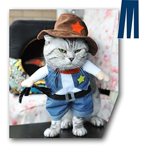 Husdjur Hund Katt Halloween Kostymer, Cowboy för Fest Jul Spe