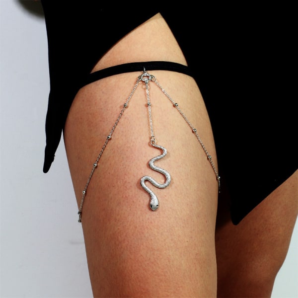 Snake Leg Chain for Women Lårkjede For Girls Gold Snake Pendan