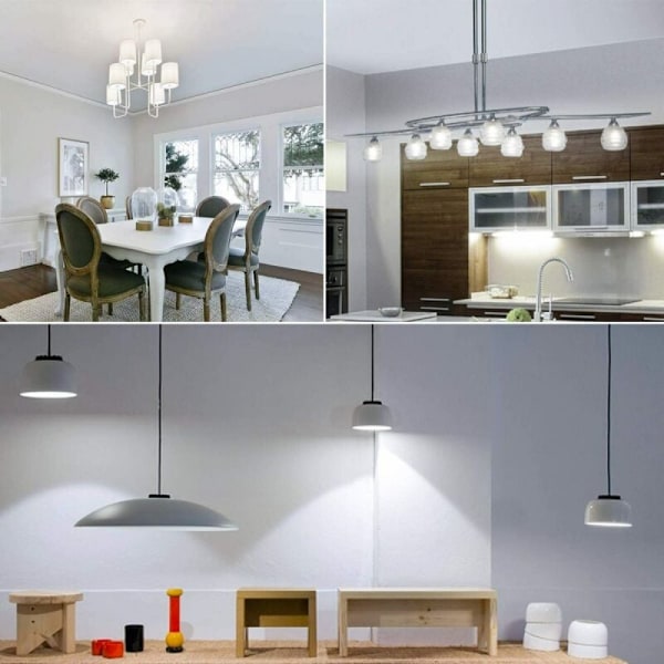 Pakke med 6 E27 12W LED-pærer (svarer til 100W halogenpære) 1200LM Kold