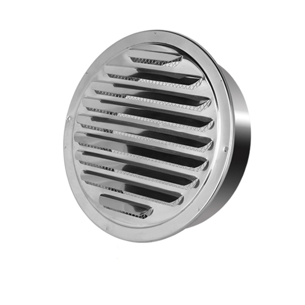 Ventilationsrist Rustfrit stål rund udluftningsrist 180 mm Skru