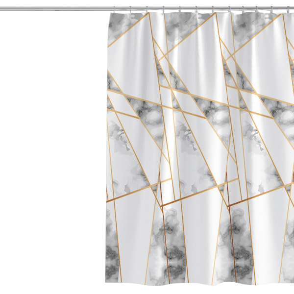 Grå guld marmor duschdraperi, abstrakt modern duschdraperi