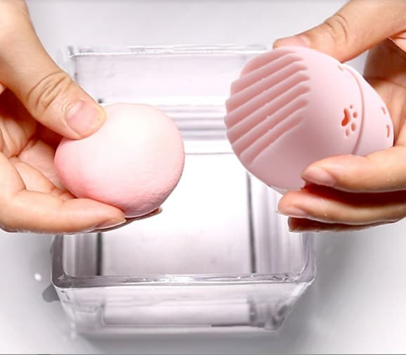 1 stk. (Pink) Marshmallow Makeup Svamp til Foundation, Silikone Tra
