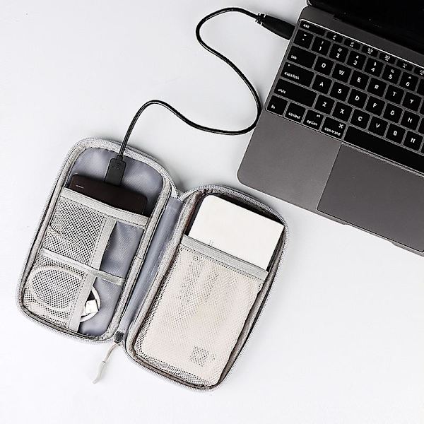 Bärbar digital laddare förvaringsväska för USB-datakabel hörlurar