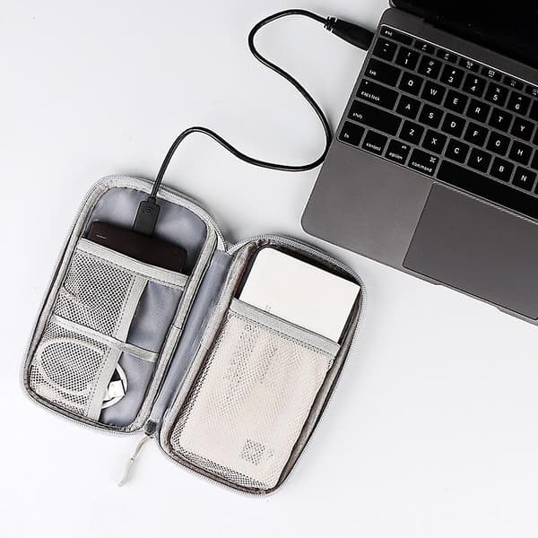 Bærbar digital laderoppbevaringspose for USB-datakabel og øretelefoner