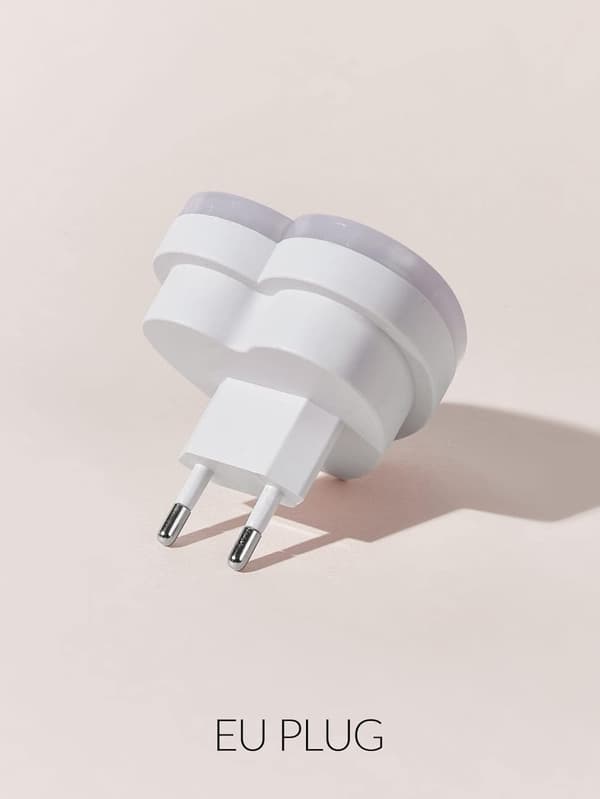 Hjerteformet nattlys med automatisk skumring til daggry-sensor (hvit)