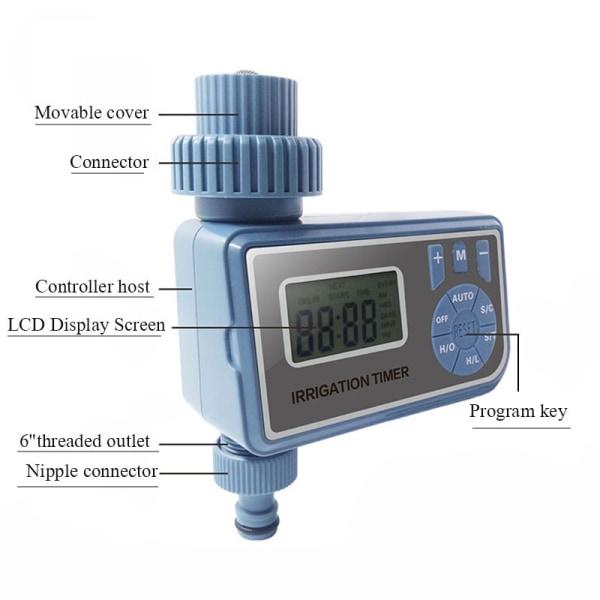 Sprinkler Timer for hageslange, utendørs kran, plenvanning Sy