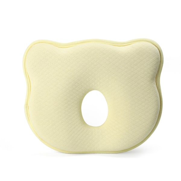 Gul pute for barn, Memory Foam Reisepute, Baby Hodeform, C