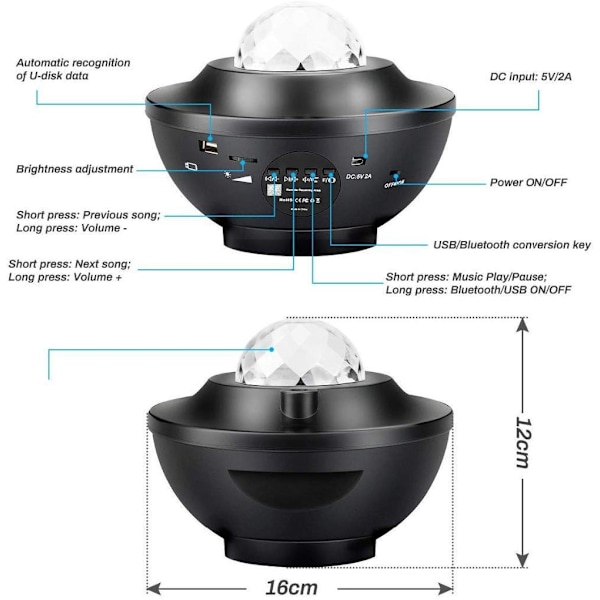 1PC Star Sky Projector, Led Galaxy Projector Planetarium Projecto