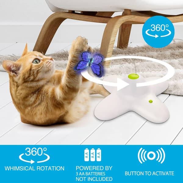 Kaikki interaktiivista Flutter Bug Cat Butterfly -lelua varten kahdella vaihdettavalla