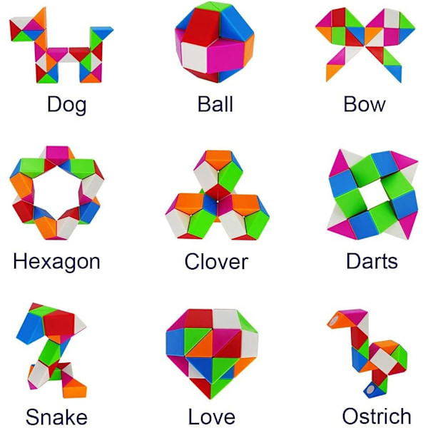 Magic Snake Puslespil 24+48 Stykker - Magic Snake Cube - Magic Snake Cube