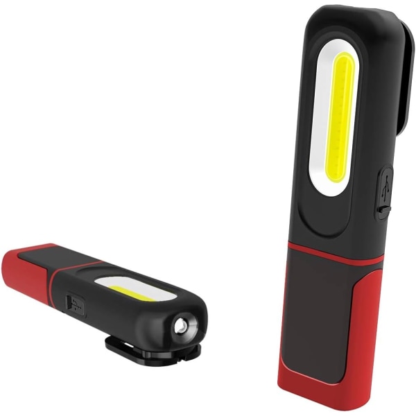 Arbejdslampe, USB Genopladelig LED Håndholdt Lampe, Magnetisk, COB Mek