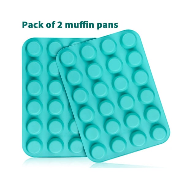Silikon Muffin Pan Cupcake Set - Mini 24 koppar muffinsform, Nonsti