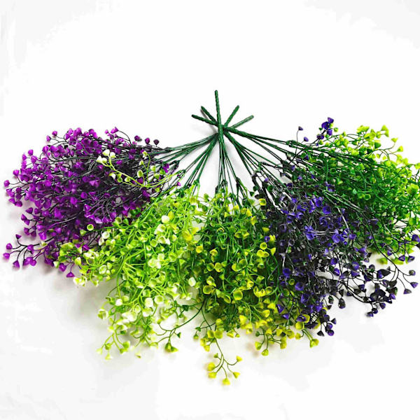12 paket konstgjorda buskar UV-beständiga konstgjorda blommor