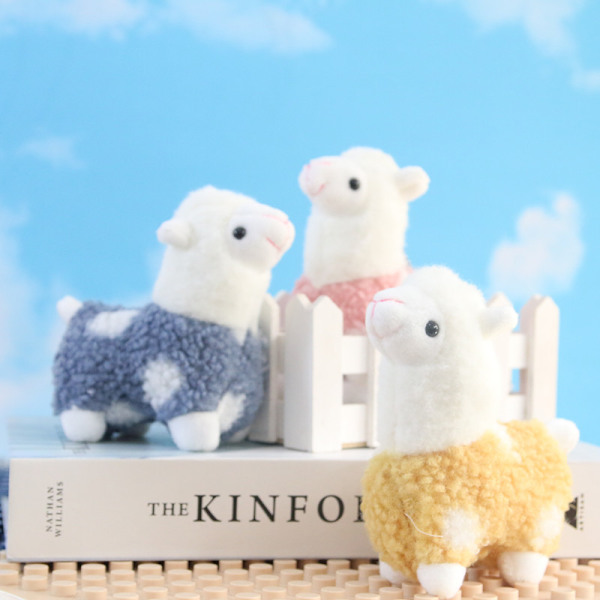 4 stk Mini Lama Plysj Fylte Dyr Alpaca Dyr Fylt