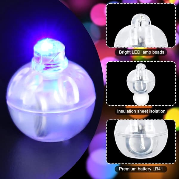 LED-ilmapallovalot, Mini pyöreä LED-ilmapallovalo 60 kpl, LED B