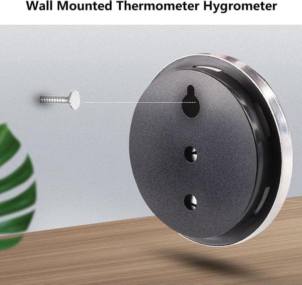 Hygrometer Romtermometer, 2 i 1 Analog Hygrometer og Termometer, Mini Termometer 5.8cm, Sølv Grønn