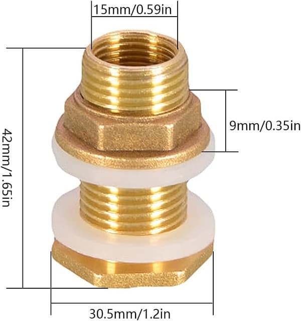 2-delt vandtilslutning 4,2 cm 1/2 \"messing vandtilslutning til fa
