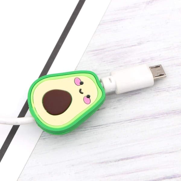 2PCS Avocado Form Kabelladdare Skydd Silikon Söt Nyhet P